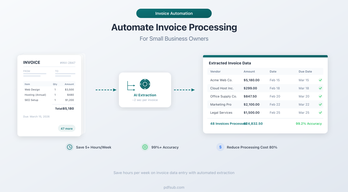 Automate invoice processing for small business - from manual data entry to AI-powered extraction