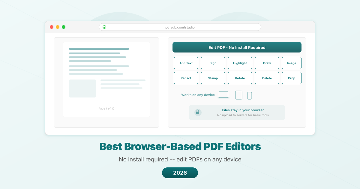 Best browser-based PDF editors: no install required, works on any device