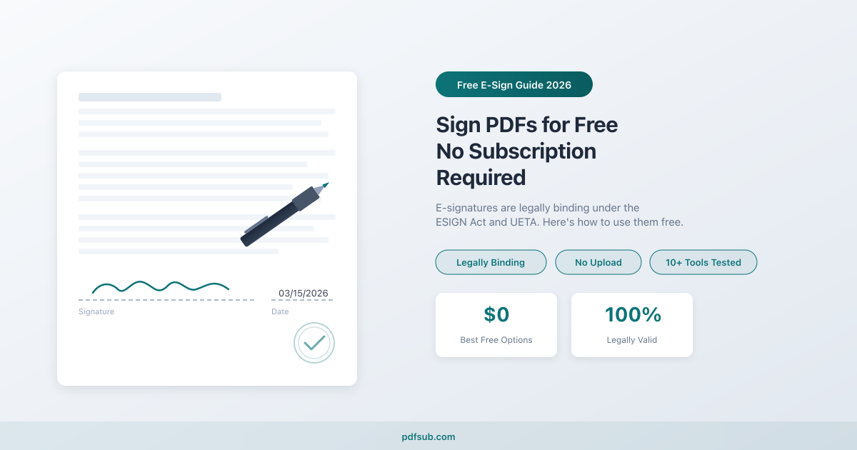 Best free e-sign tools - comparing features, privacy, and free tier limits across 10 tools in 2026