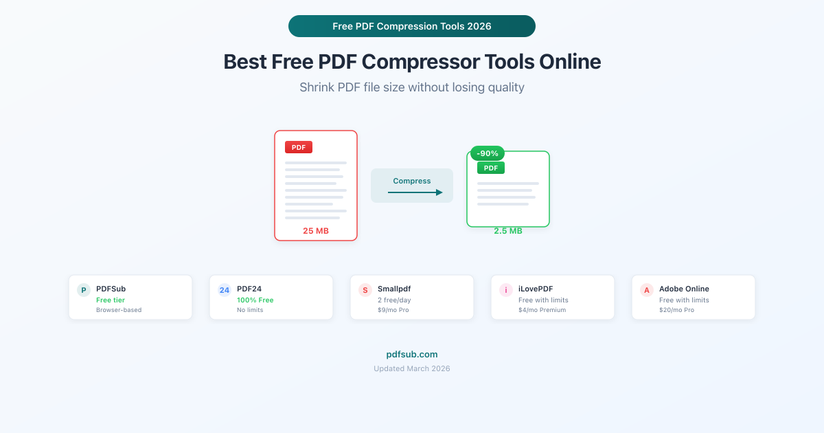Best free PDF compressor tools online - compression quality, limits, and privacy compared