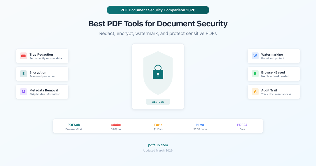 Best PDF tools for document security - redaction, encryption, watermarking, and privacy compared