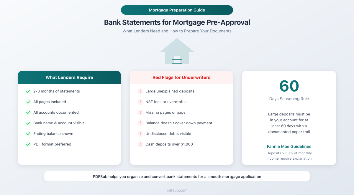 How to convert bank statements for mortgage pre-approval