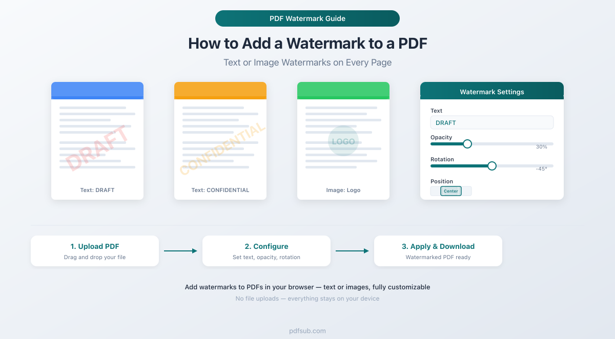 How to add a watermark to a PDF - text and image watermarks with customizable settings