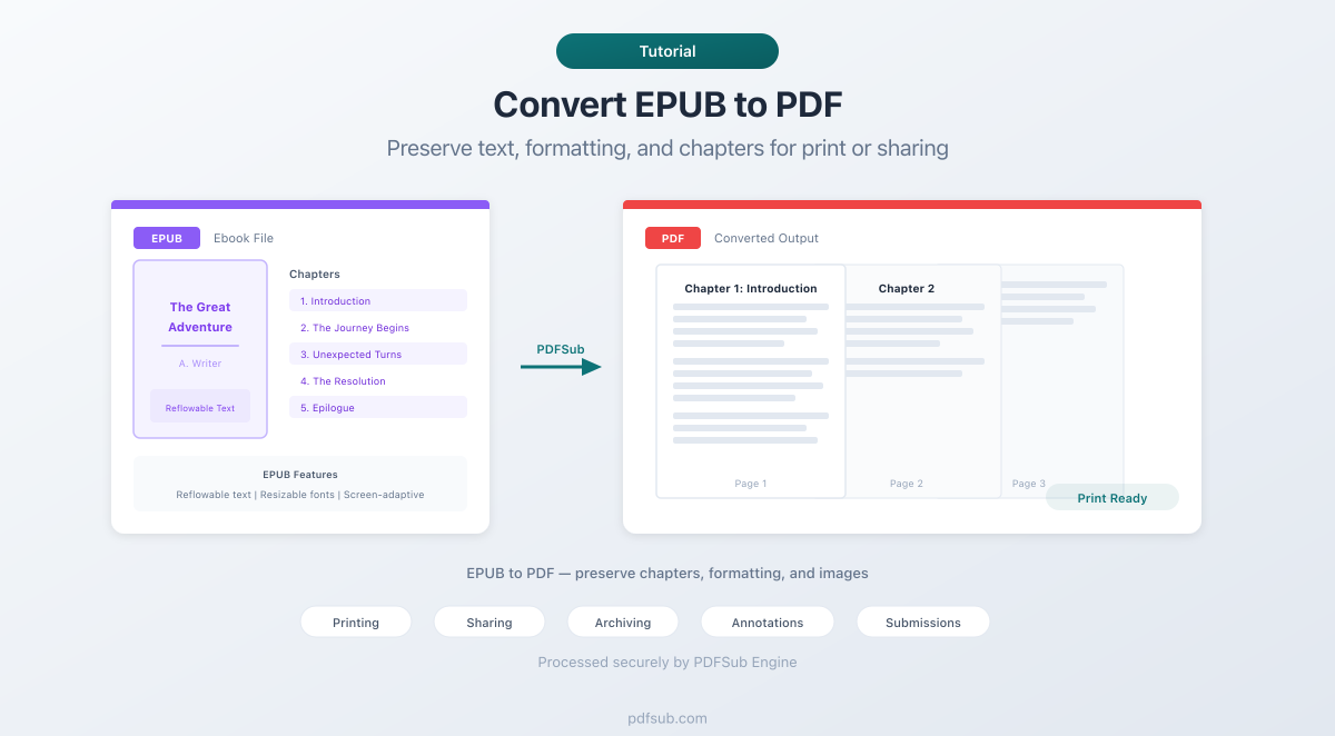 How to convert EPUB to PDF for print or sharing
