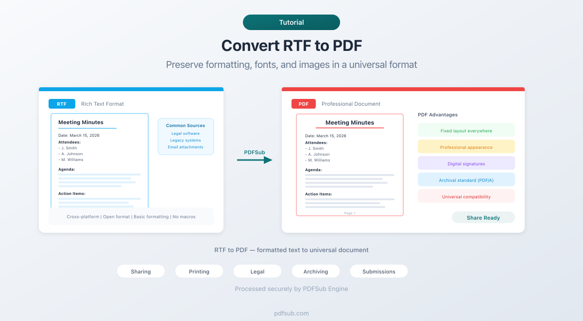 How to convert RTF to PDF online