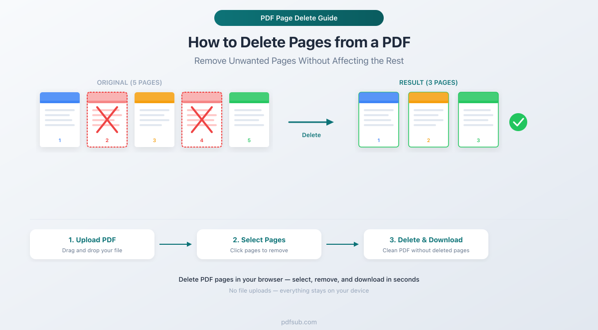How to delete pages from a PDF - select and remove unwanted pages