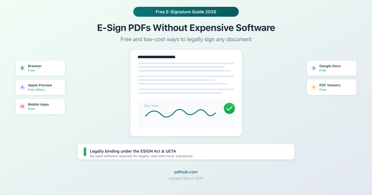 How to e-sign PDFs without expensive software - free methods that are legally binding