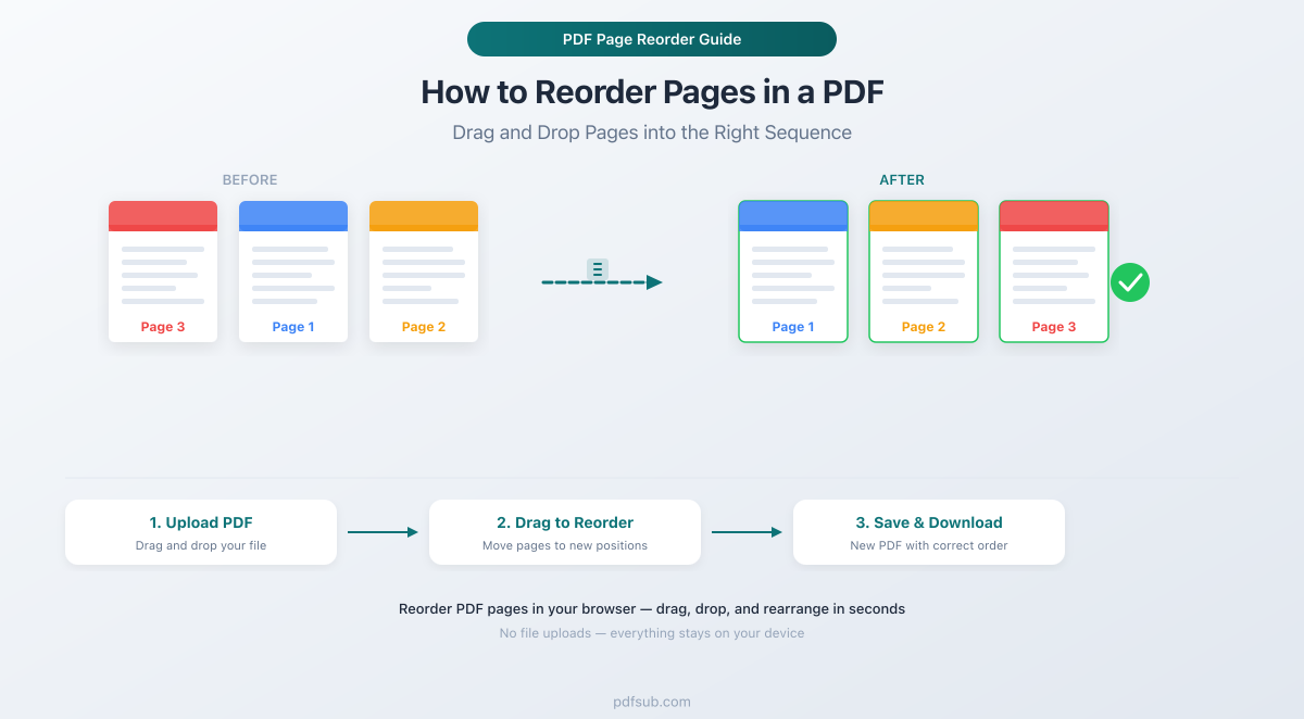 How to reorder pages in a PDF - drag and drop pages into the right sequence
