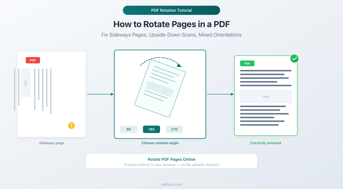 How to rotate pages in a PDF - fix sideways pages, upside-down scans, and mixed orientations in your browser