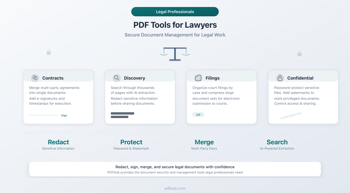 PDF Tools for Lawyers - a guide to redaction, comparison, e-signatures, and court-ready document workflows