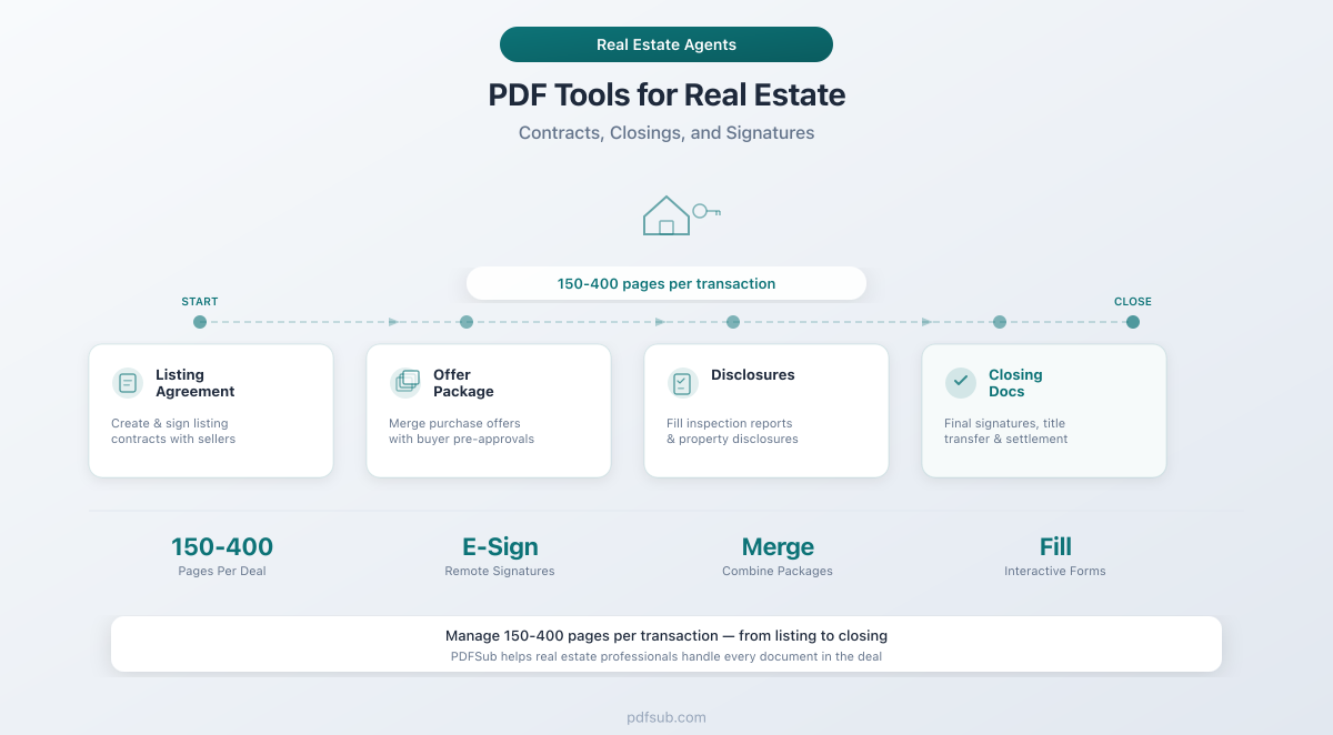 PDF Tools for Real Estate Agents - streamlining contracts, closings, and signatures across every stage of a transaction