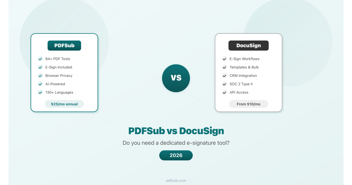 PDFSub vs DocuSign: comparing two approaches to document signing