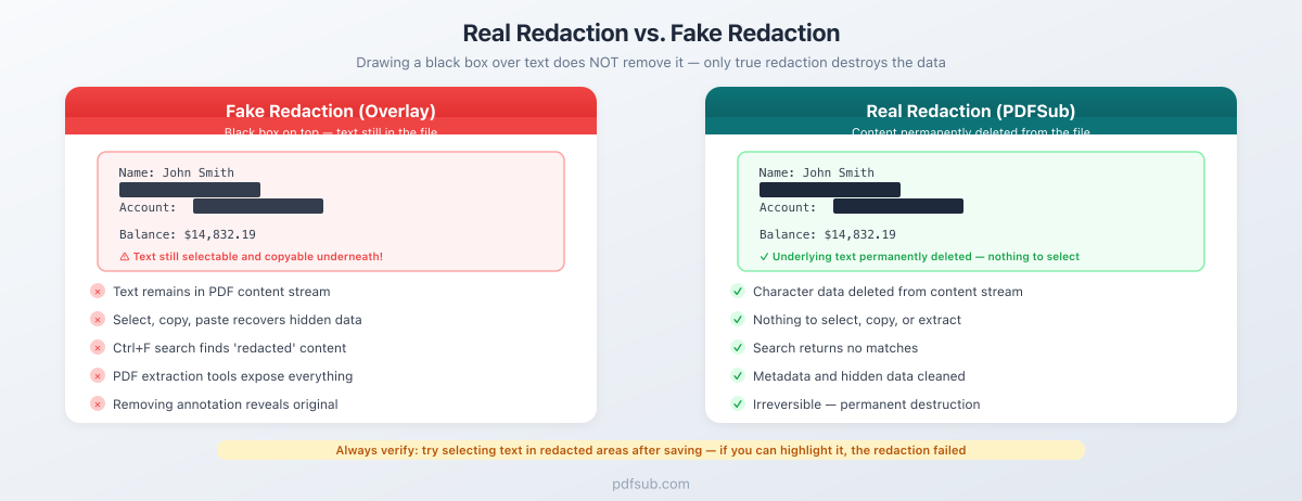 Real Redaction vs. Fake Redaction - What Actually Happens to Your Data